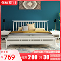 北欧实木床1.8米双人1.5米单人床现代简约小户型日式风格白色床