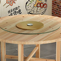 新品实木圆形餐桌椅组合加厚折叠带转盘酒店大圆桌面板餐厅饭店夜