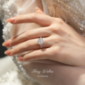 莫桑石钻戒女小众设计六爪50分纯银铂金钻石仿真订婚求婚结婚戒指