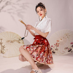 新中式轻国风马面裙女夏季2024新款A字高腰显瘦小个子改良短裙子