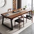 茶桌椅组合办公室泡茶桌客厅新中式大板茶桌一桌五椅阳台家用茶台