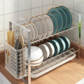 不锈钢304双层小型碗碟架晾放碗盘筷子沥水架家用厨房置物架台面