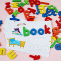 字母拼图积木英文认知卡片玩具木质彩色课堂教具家庭早教单词闪卡