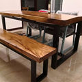 实木大板支架大理石餐桌脚办公桌架口字脚桌腿钢铁烤漆桌架可定制