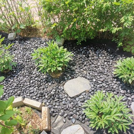 安徽50斤黑色鹅卵石庭院花园造景铺路铺地大小石头天然雨花石原石