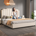床实木床现代简约双人床1.8米软包床家用主卧大床1.5米床单人床架