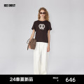 ICEDUST 24春夏新款小众金属丝碱水结设计时尚logo短袖T恤女士