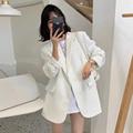 白色西装外套女2024年新款春秋高级感宽松休闲韩版小个子西服上衣