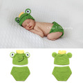 青蛙王子造型婴儿手工套装皇冠青蛙儿童编织帽子摄影服装拍照道具