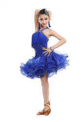 高档2021新款少儿拉丁舞蹈比赛服装女儿童拉丁舞演出表演服蓬蓬流