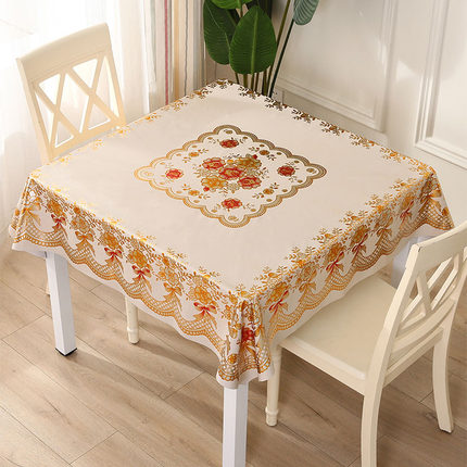 桌布防水防油防烫免洗正方形餐桌布家用塑料桌垫茶几布八仙桌台布