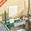 Kitchen Telescopic Sink Shelf Soap Sponge Holder Sink Drain