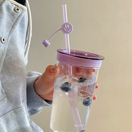 COMIKA口咔吸管气泡杯女生高颜值水杯塑料杯ins便携式高档果花茶