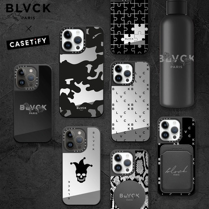 现货BLVCK Paris x CASETiFY联名限量适用苹果iPhone15 pro max手机壳14/13磁吸Magsafe镜面个性潮牌暗黑色12