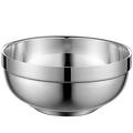 304不锈钢碗汤面碗大碗家用双层隔热饭碗泡面碗带盖食堂宿舍餐具