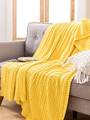 纯棉毛毯被子办公室沙发小毯子午睡毛巾毯针织休闲盖毯粗毛线编织