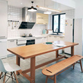 北欧全实木餐桌长方形家用小户型原木桌子简约现代客厅书桌工作台