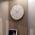 朗品北式静音客厅家用卧室办公约时钟挂钟石英钟挂表