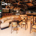 MF商用主题餐厅餐饮店卡座沙发火锅饭店包厢弧形定制茶楼桌椅组合