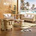 印尼藤艺椅子藤编沙发三人位组合客厅小户型靠背椅真藤木家具