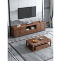 。新中式实木电视柜胡桃木客厅茶几组合储物卧室收纳柜简约现代地