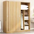 衣柜家用卧室挂衣橱木质木制简易组装实木单门经济型2门白色