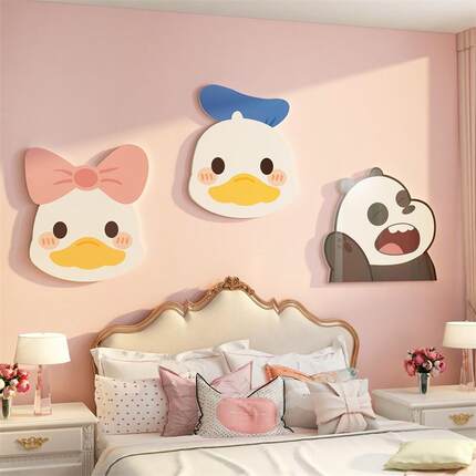公主儿童房间布置墙面装饰改造用品ins女孩卧室门床头背景贴纸画