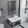 。太空铝洗手盆柜组合简易家用小户型卫生间挂墙式洗漱台阳台陶瓷