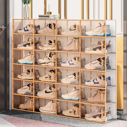 鞋盒收纳盒透明鞋柜抽拉式塑料网红鞋架鞋子收纳神器省空间可折叠