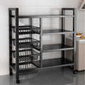 厨房菜篮子置物架落地多层微波炉烤箱家用多功能移动收纳储物架