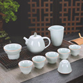 高档景德镇 陶瓷盖碗茶杯茶具套装道家用茶具干泡整套家用简约 泡