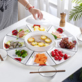 网红拼盘创意套装组合盘子陶瓷餐盘家用过年圆桌摆盘扇形菜盘餐具
