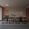新中式茶桌椅组合胡桃木实木办公室功夫茶台禅意茶室茶艺桌家具