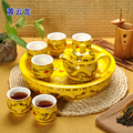 包邮功夫茶具套装家用青花瓷整套景德镇双层陶瓷茶台茶盘茶壶茶杯