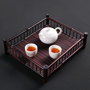 紫竹收纳盘桌面茶具收纳筐端茶奉茶茶杯架茶托盘茶器置物框展示架