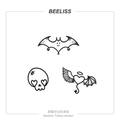 Beeliss 暗黑系纹身贴天使骷髅蝙蝠潮酷原创线条简约持久防水贴