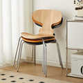 欧式实木椅子靠背椅可叠放小户型收纳餐桌椅轻奢高级感加厚餐椅凳