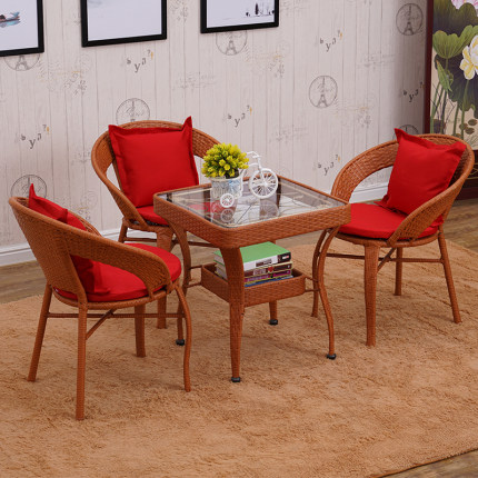 藤椅三件套阳台茶几组合沙发椅子单室内户外客厅现代简约休闲桌椅