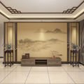 中式壁布电视背景墙卧室客厅茶馆酒店大堂名宿沙发墙纸3D立体壁画