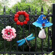 户外花园庭院墙上铁艺墙面装饰品挂件花朵蝴蝶幼儿园阳台壁挂壁饰