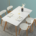北欧定制餐桌垫pvc软质玻璃格子免洗桌布防水防油透明磨砂茶几垫