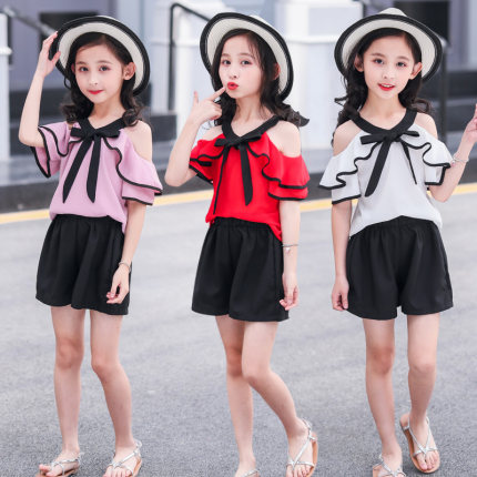 女童套装夏装2019新款儿童洋气时髦短袖两件套女孩夏季网红童装潮