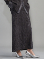 【新款现货】Aetna Project 2023秋冬女士黑灰色蕾丝后开叉半身裙