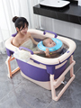 婴儿游泳桶可折叠新生儿游泳池大号家用宝宝成人浴桶泡澡桶免充气