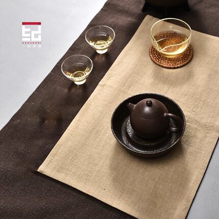 一纪日式棉麻布艺茶席垫子禅意桌布旗桌垫吸水茶桌垫功夫茶具配件