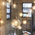 北欧现代简约单头玻璃圆球个性创意三头餐厅大气泡泡球透明球吊灯