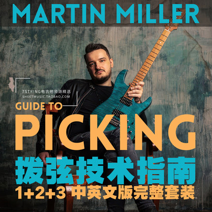 中英文 Martin Miller 电吉他 拨弦技术指南大师班三部曲完整套装