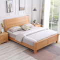 。全实木床榉木床双人床原木1.8米1.5储物高箱床现代简约主卧室家
