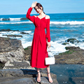 沙滩裙2024新款高端红色