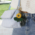 手工编织向日葵包包挂件 丰收季太阳花树叶流苏钥匙扣麦穗挂饰